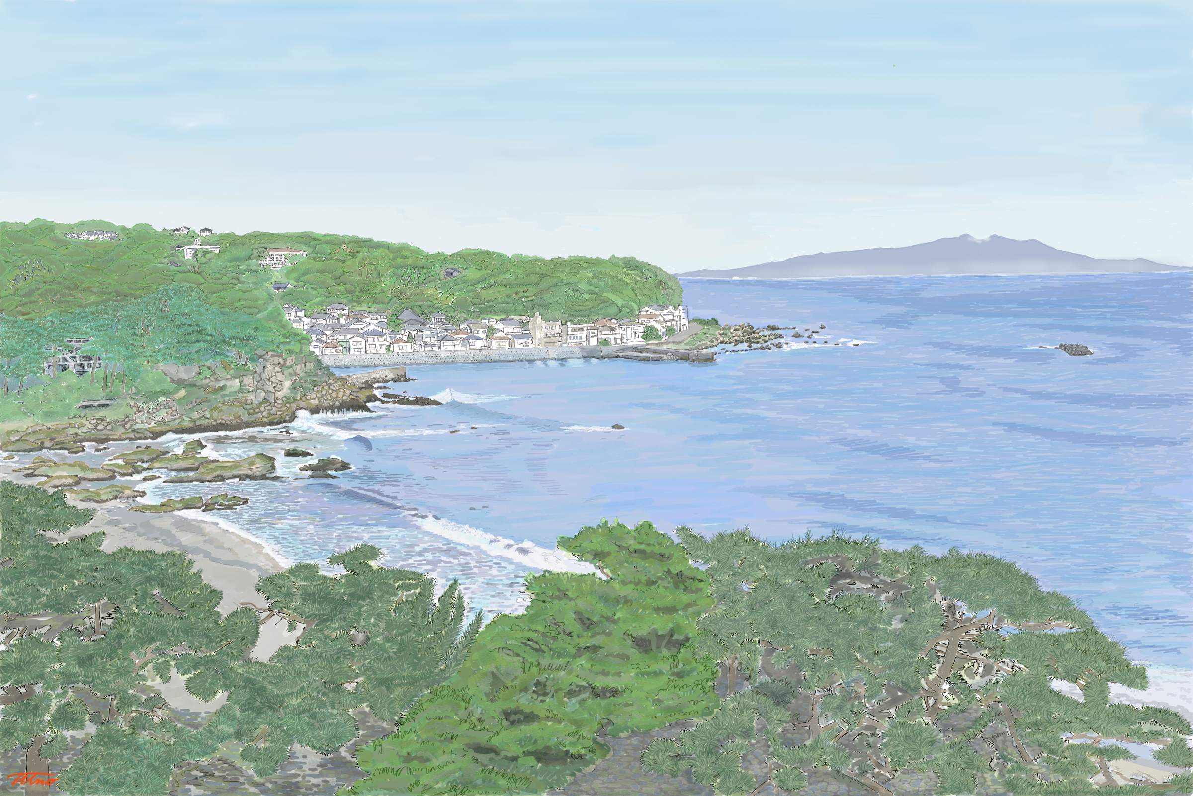 伊豆今井浜海岸の眺望