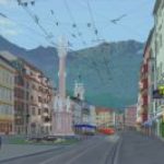 View of Maria Theresia Street in Innsbruck, Austria