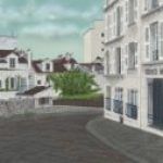 View of a corner of Montmartre in Paris, France