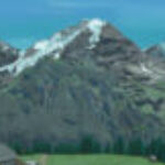 View of the Bernese Alps from Mürren in Switzerland