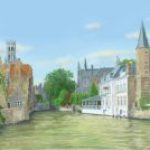 View of Rosary Quay in Bruges, Belgium